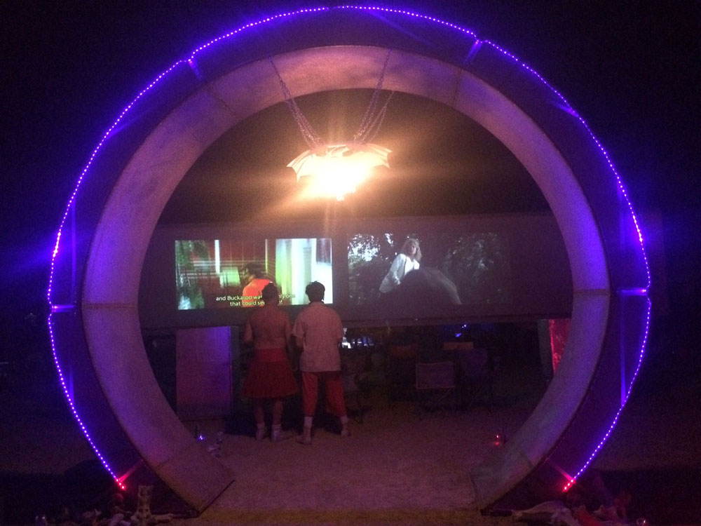 Movies viewed through the Moon Gate, with the Fire Chandelier